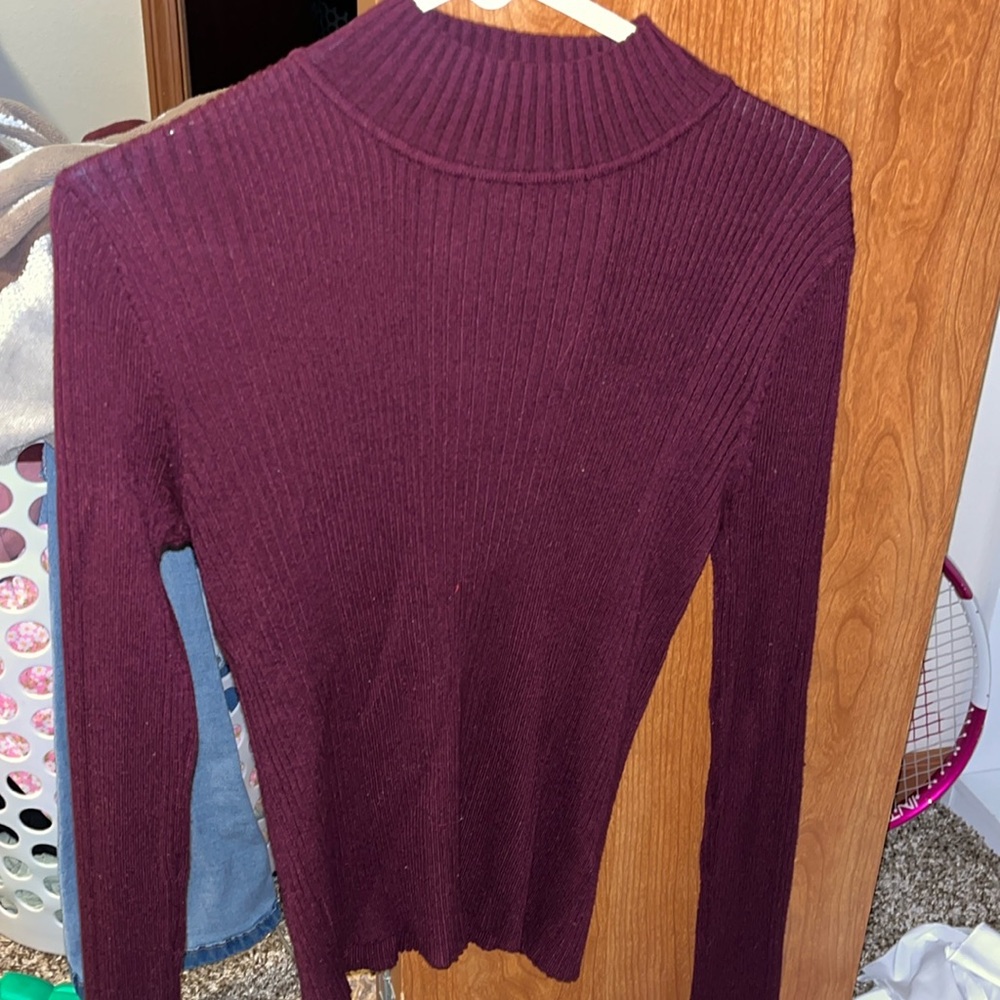 Burgundy turtle neck